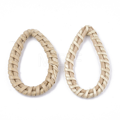 Handmade Reed Cane/Rattan Woven Linking Rings WOVE-T006-005A-1