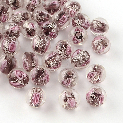 Handmade Luminous Inner Flower Lampwork Beads LS-LAMP-R129-12mm-09-1