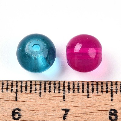 Baking Painted Transparent Glass Beads DGLA-Q022-8mm-M-1