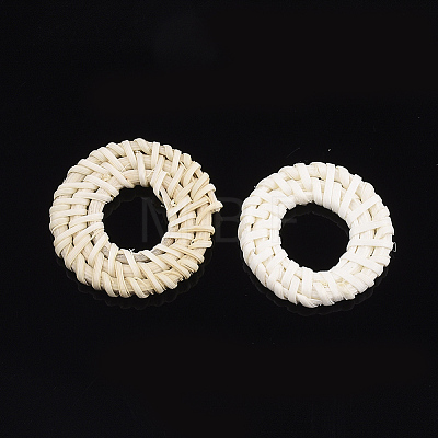 Handmade Reed Cane/Rattan Woven Linking Rings WOVE-T005-07B-1