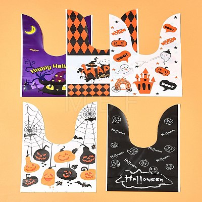 50Pcs 5 Styles Rabbit Shaped Halloween Candy Plastic Bags ABAG-FS0001-08A-1