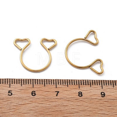 304 Stainless Steel Heart Clip on Nose Rings AJEW-A062-01B-G-1