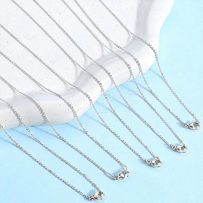 10Pcs 1.4MM Brass Cross/Rolo Chain Necklaces MAK-BBC0001-31P-1