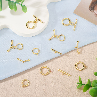 10Pcs 2 Styles Brass Toggle Clasps FIND-TA0008-44B-1