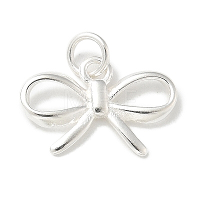 925 Sterling Silver Bowknot Charms with Jump Rings and 925 Stamp STER-R002-01S-1