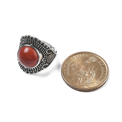 Natural Red Jasper Adjustable Rings RJEW-I108-03AS-06-1