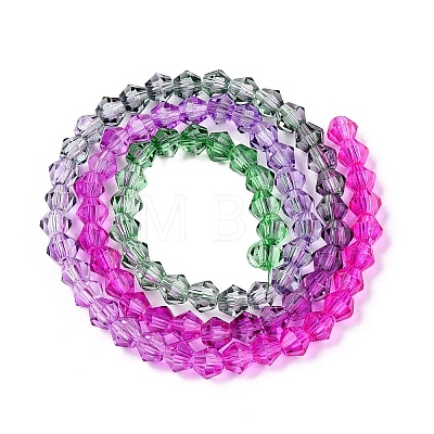 Gradient Color Baking Painted Glass Bead Strands DGLA-A039-T6mm-A09-1