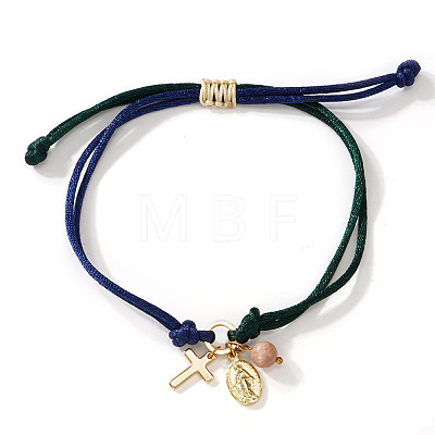 Handmade Adjustable Brass Cord Charm Bracelets OH6881-10-1