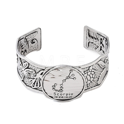 Constellation Alloy Open Cuff Bangles for Women Men BJEW-C064-01AS-11-1