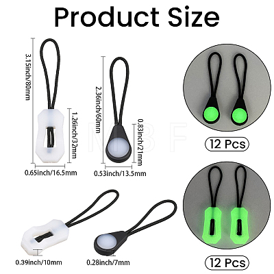 24Pcs 2 Styles Luminous TPU Replacement Pull Tab Accessories FIND-CY0002-44-1
