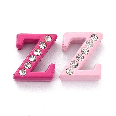 Spray Painted Zinc Alloy Slide Charms ALRI-WH0005-13Z-1