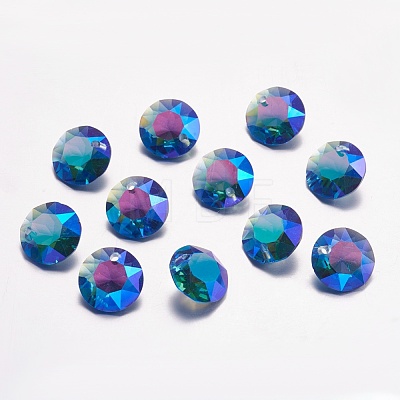 Faceted Glass Rhinestone Charms RGLA-F051-10mm-206PS-1