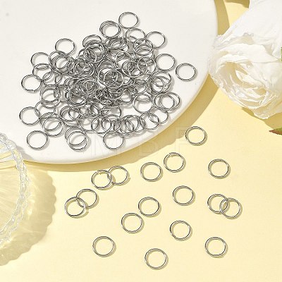 Tarnish Resistant 304 Stainless Steel Open Jump Rings STAS-J013-10x1mm-01-1