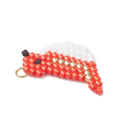 Beaded Bird Charms PALLOY-MZ01172-02-1