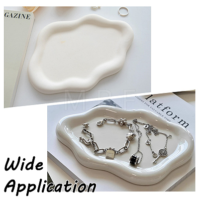 2Pcs 2 Styles Cloud Porcelain Jewelry Plate AJEW-GO0005-13-1