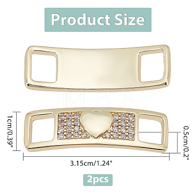 1Pair Brass Cubic Zirconia Shoes Buckles FIND-CA0004-48-1