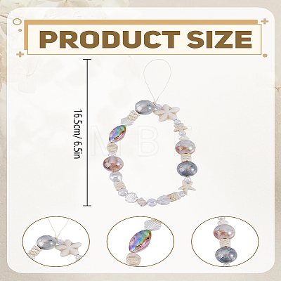 1Pc Plastic Imitation Shell Mobile Straps AJEW-LP0004-64-1