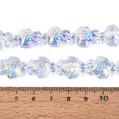 Electroplate Transparent Glass Beads Strands EGLA-N055-04A-1