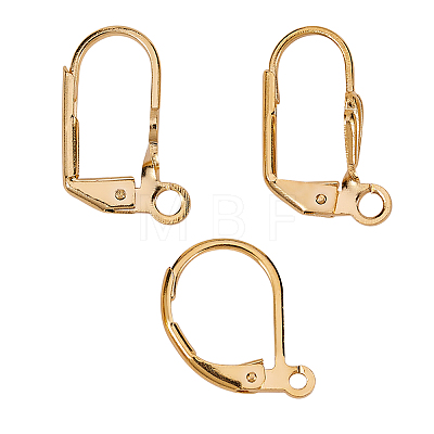 24Pcs 6 Styles Brass Huggie Hoop Earring Findings & Leverback Earring Findings KK-SZ0001-48-1