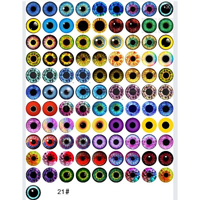 Printed Transparent Glass Cabochons GL-CBAA22A-08-1