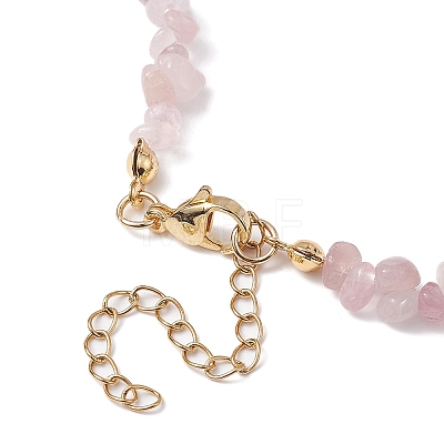 Natural Rose Quartz Chip Beaded Necklace NJEW-JN04616-03-1