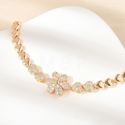 Brass Micro Pave Cubic Zirconia Chain Bracelets KK-R217-48G-1