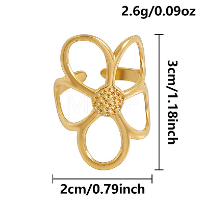 304 Stainless Steel Cuff Open Rings for Women QR2883-2-1
