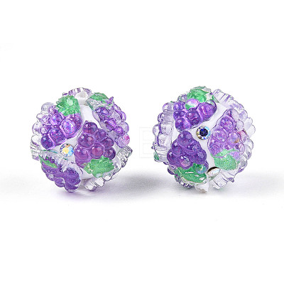 Fruit Round Resin Beads RESI-T059-03M-1