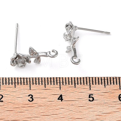 Brass Micro Pave Cubic Zirconia Studs Earring Findings KK-K364-04P-1