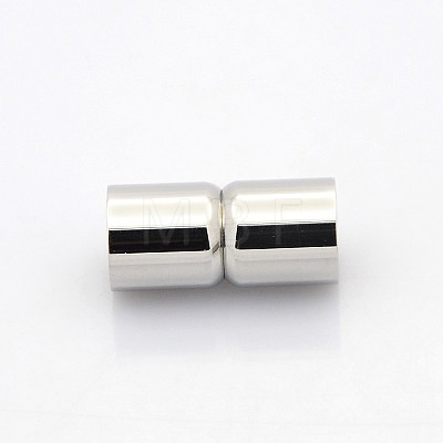 Tarnish Resistant Column 304 Stainless Steel Magnetic Clasps with Glue-in Ends STAS-N041-03-1