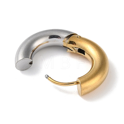 Two Tone 304 Stainless Steel Huggie Hoop Earrings EJEW-P250-01E-1