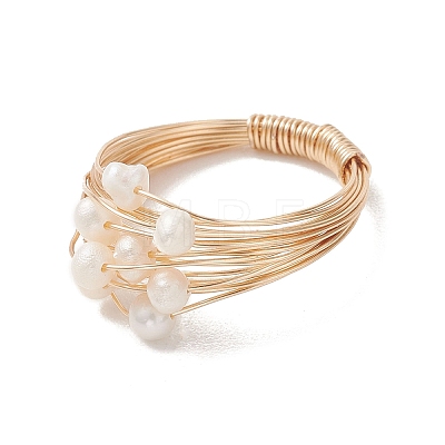Natural Cultured Cluster Freshwater Pearl Finger Rings RJEW-JR01015-1