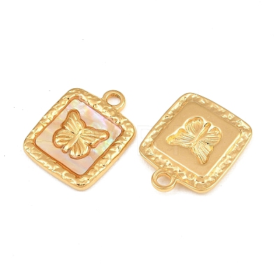 304 Stainless Steel & Natural Freshwater Shell Pendants SH-CBA5A59-01G-01-1