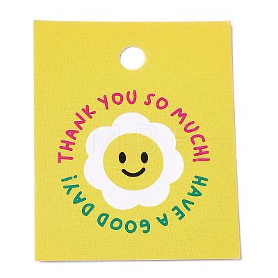 Rectangle Paper Smiling Face Print Gift Tags CDIS-F006-01-1