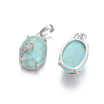 Synthetic Turquoise Pendants G-L512-I06-1
