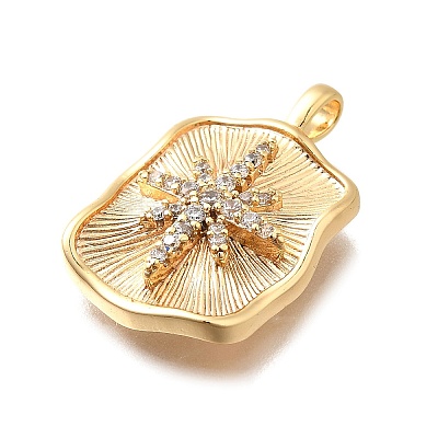 Brass Micro Pave Cubic Zirconia Pendants KK-M318-37G-1