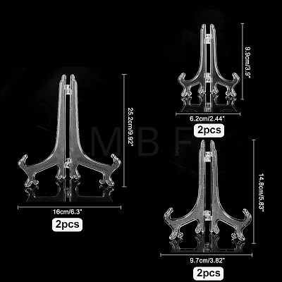  6Pcs 3 Styles Plastic Display Stands ODIS-NB0001-11-1