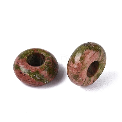 Natural Unakite European Beads G-Q602-04J-1