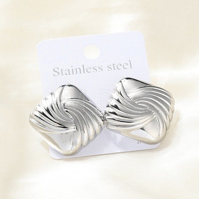 304 Stainless Steel Stud Earrings for Women EJEW-K306-01P-1