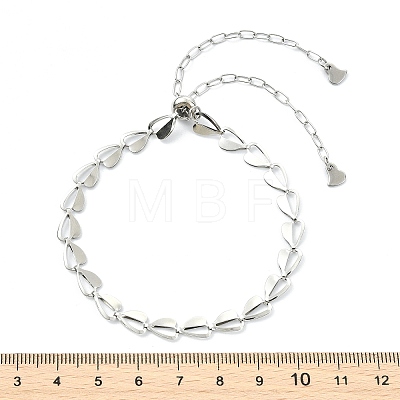 Adjustable Brass Heart Link Slider Bracelets for Women BJEW-JB13600-02-1