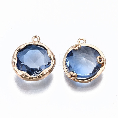 Two-Tone Faceted Glass Charms GLAA-S193-032F-1