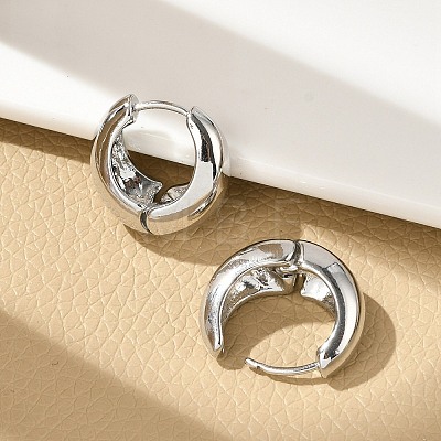 Brass Hoop Earrings for Women EJEW-U041-02P-1