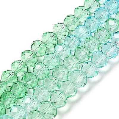 Transparent Painted Glass Beads Strands X1-DGLA-A034-T8mm-A16-1