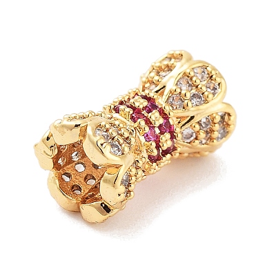 Brass Micro Pave Clear Cubic Zirconia With Real 18K Gold Plated KK-S394-04-1