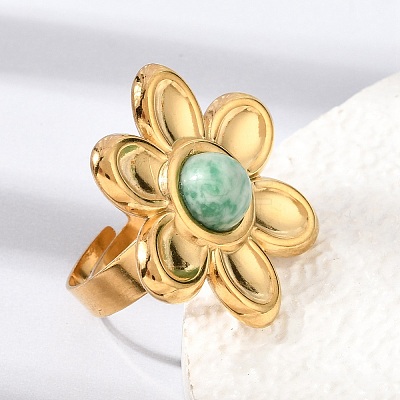 304 Stainless Steel Cuff Open Rings for Women GG-CBA7994-02G-12-1