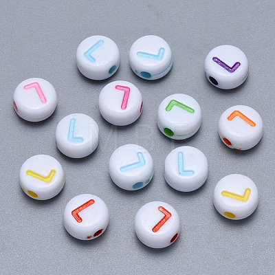Craft Acrylic Horizontal Hole Letter Beads SACR-S201-11L-1