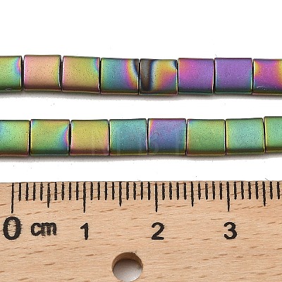 Electroplated Frosted Non-magnetic Synthetic Hematite Beads Strands G-G089-B01-02-1