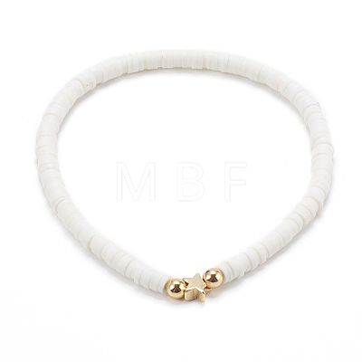 Handmade Polymer Clay Heishi Beaded Stretch Bracelets Set BJEW-JB06056-1
