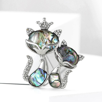 Alloy Rhinestone Brooch for Backpack Clothes PW-WG6BE19-01-1