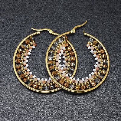 304 Stainless Steel Hoop Earrings X-EJEW-O090-F05-1